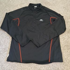 Kalenji Decathlon 1/4 Pullover Black Micro Fleece Men's Size Medium
